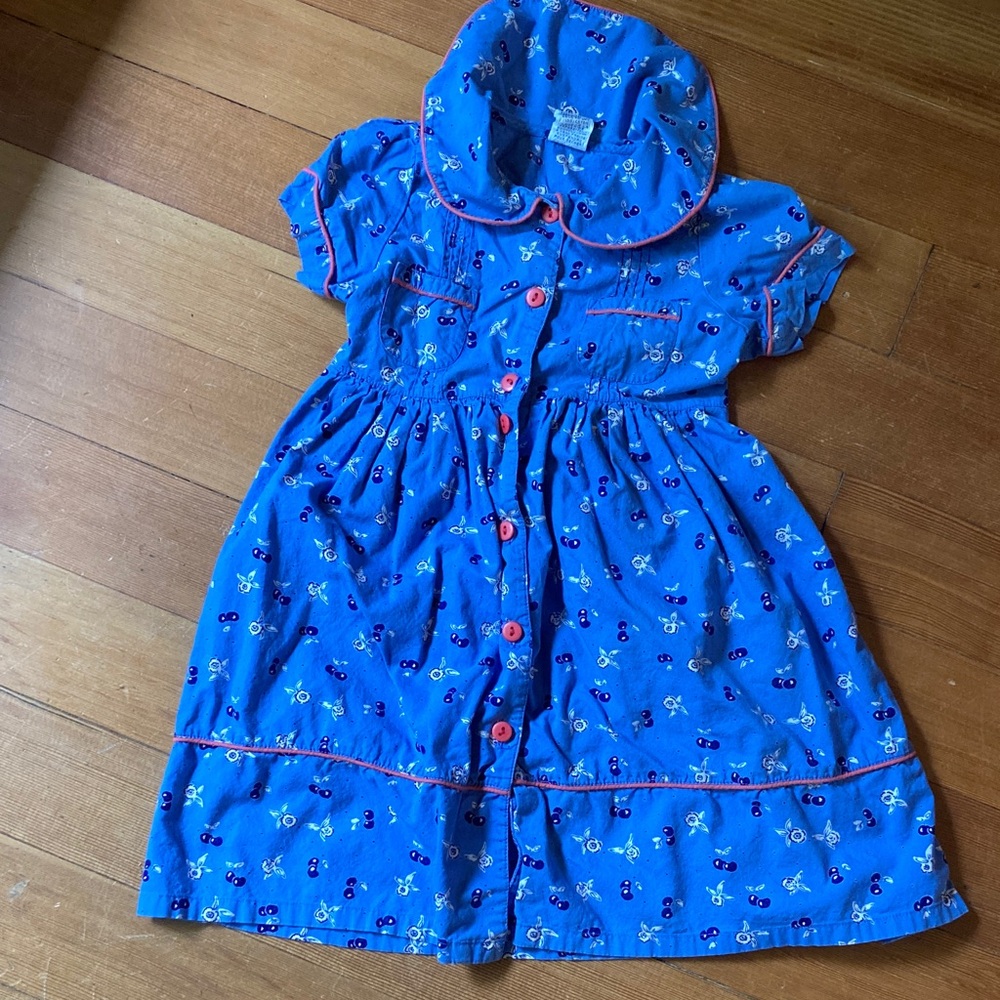 April Cornell Blue Dress with Purple Print